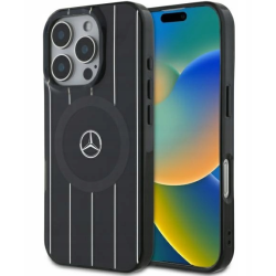 Mercedes Double Layer Crossed Lines MagSafe Back Case for Apple iPhone 16 Pro