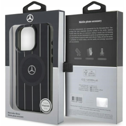 Mercedes Double Layer Crossed Lines MagSafe Back Case for Apple iPhone 16 Pro