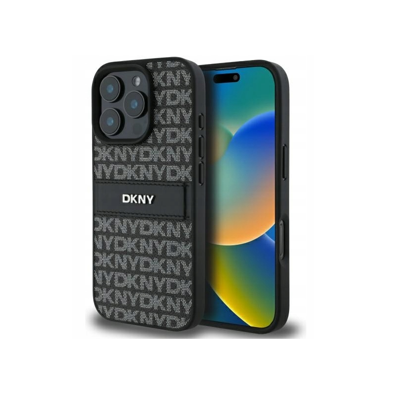 DKNY Texture Pattern Tonal Stripe Back Case for Apple iPhone 16 Pro