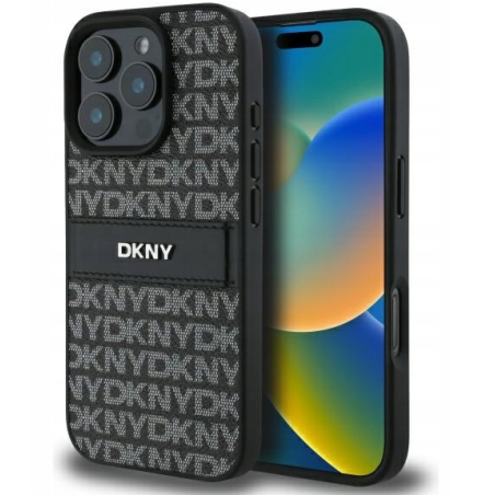 DKNY Texture Pattern Tonal Stripe Back Case for Apple iPhone 16 Pro