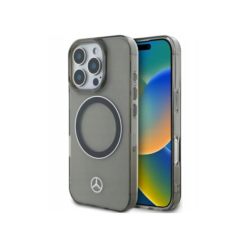 Mercedes Silver Ring MagSafe Back Case for Apple iPhone 16 Pro