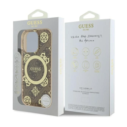 Guess IML Peony On 4G Background MagSafe Back Case for Apple iPhone 16 Pro