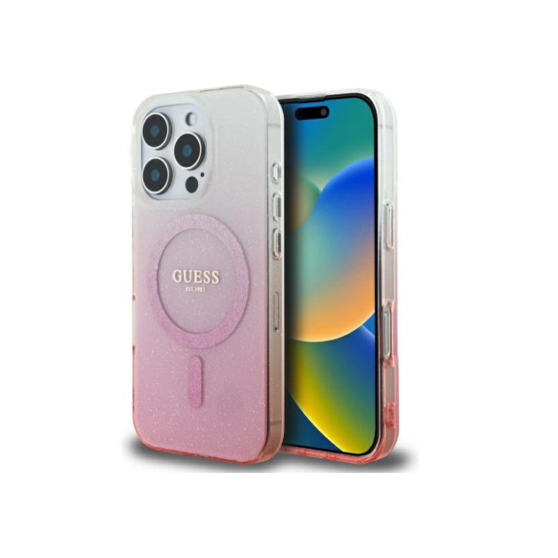 Guess IML Glitter Gradient MagSafe Back Case for Apple iPhone 16 Pro