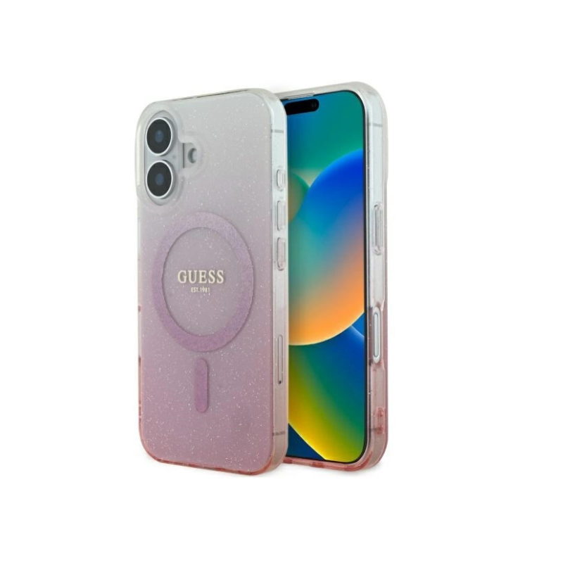Guess IML Glitter Gradient MagSafe Back Case for Apple iPhone 16