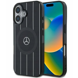 Mercedes Double Layer Crossed Lines MagSafe Back Case for Apple iPhone 16