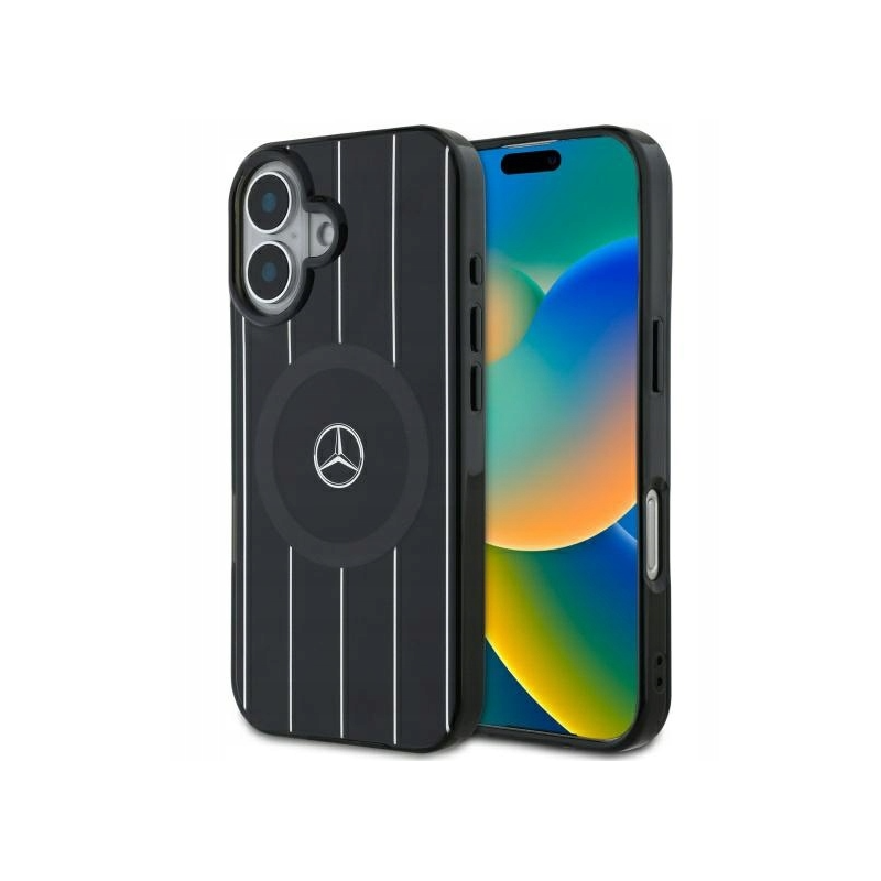 Mercedes Double Layer Crossed Lines MagSafe Back Case for Apple iPhone 16