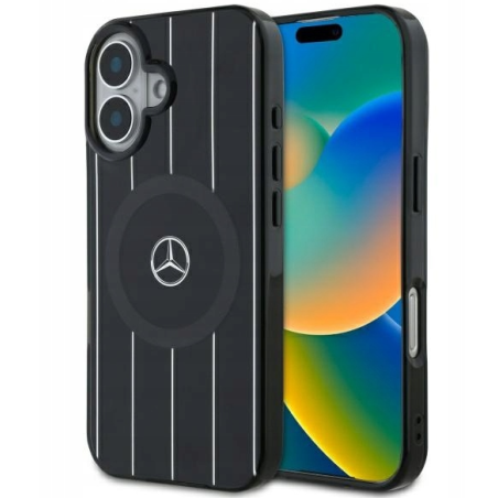 Mercedes Double Layer Crossed Lines MagSafe Back Case for Apple iPhone 16