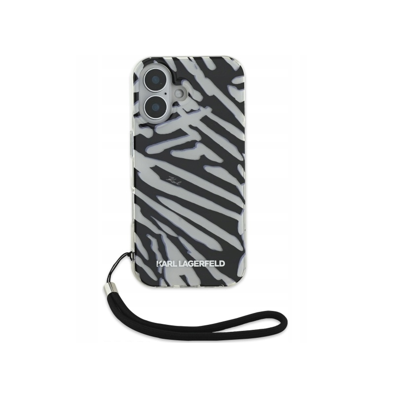 Karl Lagerfeld IML Zebra Pattern & Cord Back Case for Apple iPhone 16