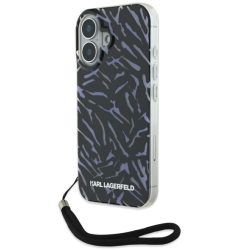 Karl Lagerfeld  Zebra With Cord Back Case for Apple iPhone 16