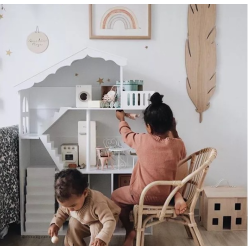 LULILO Wooden Three-storey Dollhouse 116cm