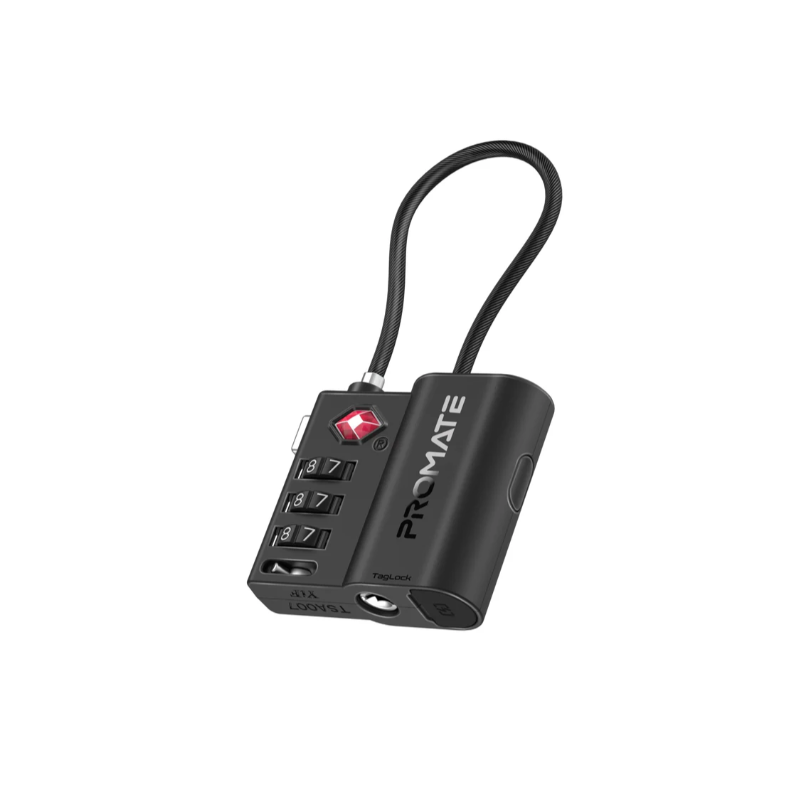 Promate TagLock TSA Luggage Lock with Smart Precision Tracking Tag + Apple Find My