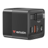 Verbatim 32217 GaN Charger 65W 2x USB-C / USB-A + Adapter
