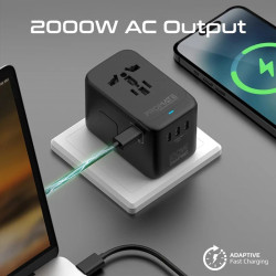 Promate TripMate-GaN100 GaNFast™ Multi-Port Wall Charger 100W / EU/US/UK/AU