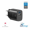 Swissten Travel Charger Edge GaN USB-A 18W  / USB-C 25W black