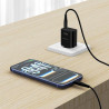 Swissten Travel Charger Edge GaN USB-A 18W  / USB-C 25W black