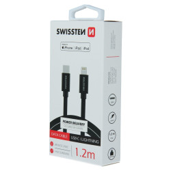 Swissten Textile USB-C - Lightning MFi Data and Charging Cable 1.2m