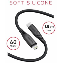 Swissten Soft Silicone USB-C - Lightning 60W Data and Charging Cable 1.5m