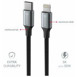 Swissten Textile II USB-C - Lightning Data and Charching Cable 1.5m
