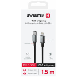 Swissten Textile II USB-C - Lightning Data and Charching Cable 1.5m