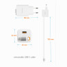 Swissten SlideCHARGE Power Charger GaN 45W USB-A 18W With retractable USB-C cable 0.75m white
