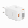 Swissten SlideCHARGE Power Charger GaN 45W USB-A 18W With retractable USB-C cable 0.75m white