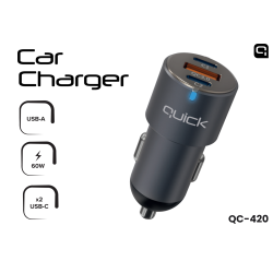 Quick QC-420 Car Charger with USB / 2x USB-C 60W