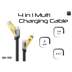 Quick QB-100 Braided 4in1 Multi Charhing and Data Cable 1.2m