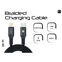 Quick QB-111 Braided Charhing and Data Cable USB-C to Lightning 1.5m