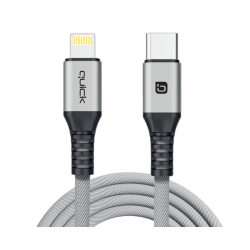 Quick QB-112 Braided Charhing and Data Cable USB-C to Lightning 1.5m