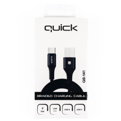 Quick QB-141 Braided Charhing and Data Cable USB to USB-С 1.5m