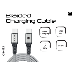 Quick QB-132 Braided 60W Charhing and Data Cable USB-С to USB-С 1.5m
