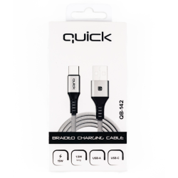 Quick QB-142 Braided Charhing and Data Cable USB to USB-С 1.5m