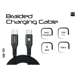 Quick QB-131 Braided 60W Charhing and Data Cable USB-С to USB-С 1.5m