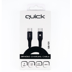Quick QB-131 Braided 60W Charhing and Data Cable USB-С to USB-С 1.5m