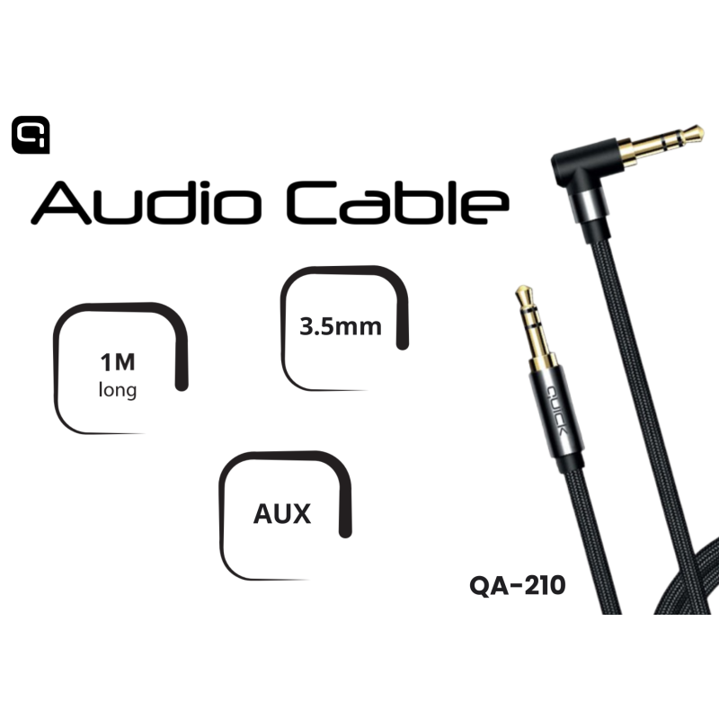 Quick QA-210 AUX 3.5mm Audio Cable 1m