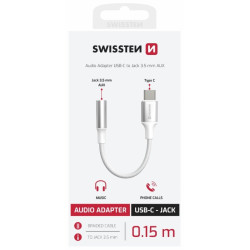 Swissten Textile USB-C to Jack 3.5mm Audio Adapter 15cm