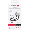 Swissten Textile USB-C / USB-C / Aux 3.5mm Charging Audio Adapter 0.12m