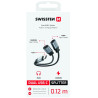 Swissten Textile USB-C Audio Charging Adapter 2x USB-C 0.12m