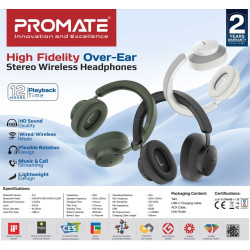 Promate Takt Wireless Headphones Bluetooth 5.4 / AUX