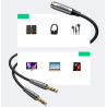 Ugreen AV193 Audio Cable 3.5mm Jack female - x2 male / 0.2m