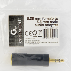 Gembird A-6.35F-3.5M Audio Adapter 6.35mm female - 3.5mm Jack male