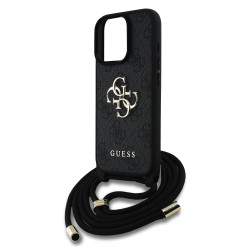 Guess GUHCP16LP4GMGCRK PU 4G Metal Logo Crossbody Strap Case for Apple iPhone 16 Pro
