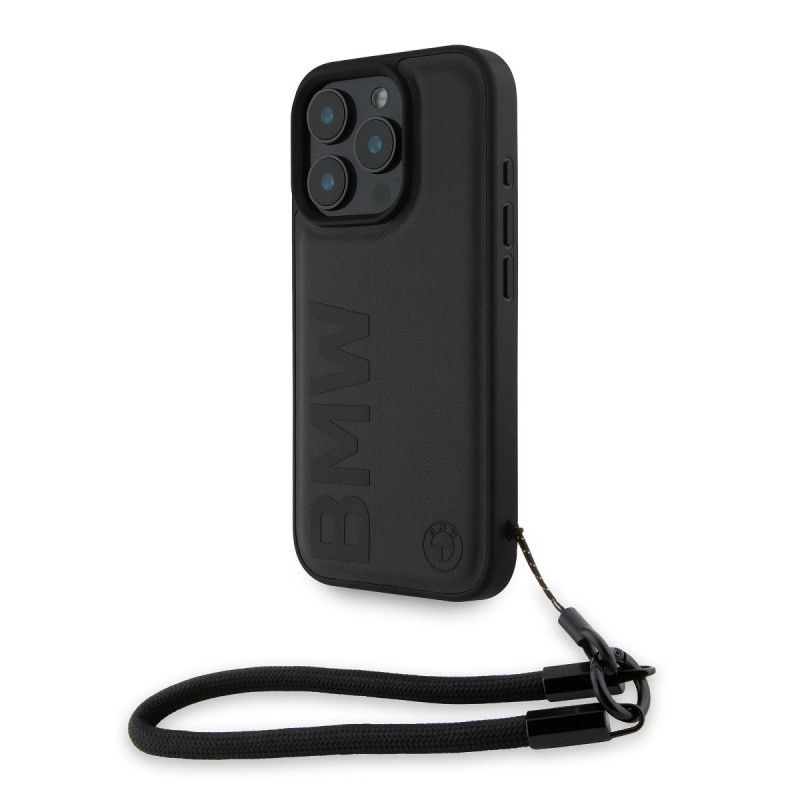 BMW Leather Signature and Strap Case for Apple iPhone 16 Pro