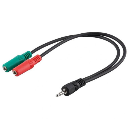 Goobay 50467 PC Computer Headset Adapter Splitter to 3.5mm (4pin)