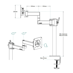 Arctic X1 Monitor Arm Desk Mount 49" / 15kg
