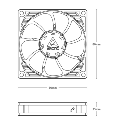Arctic P8 Slim PWM PST Fan 4-pin / 80mm