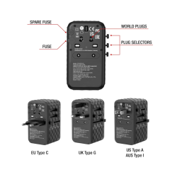 Verbatim GaN III Universal 2x USB-C Travel Adapter 100W