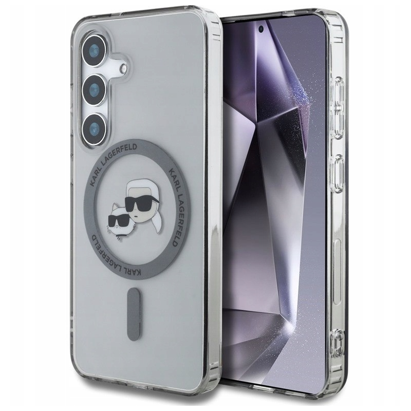 Karl Lagerfeld Button Karl & Choupette Heads Printed Logo MagSafe Case for Samsung Galaxy S25