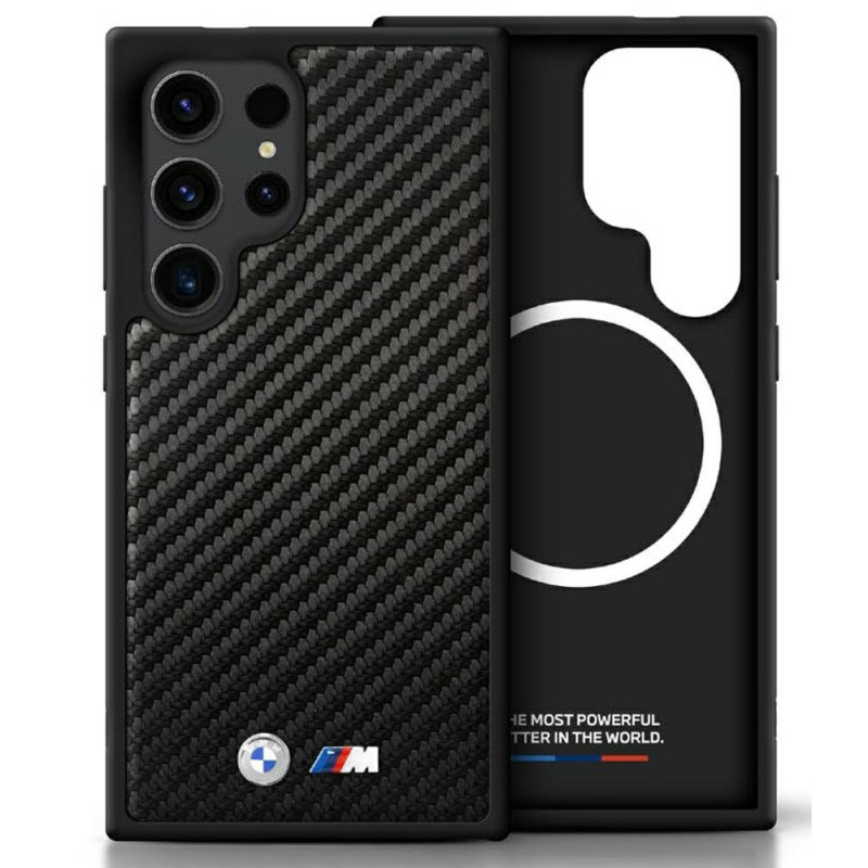 BMW Leather Carbon MagSafe Case for Samsung Galaxy S25 Ultra