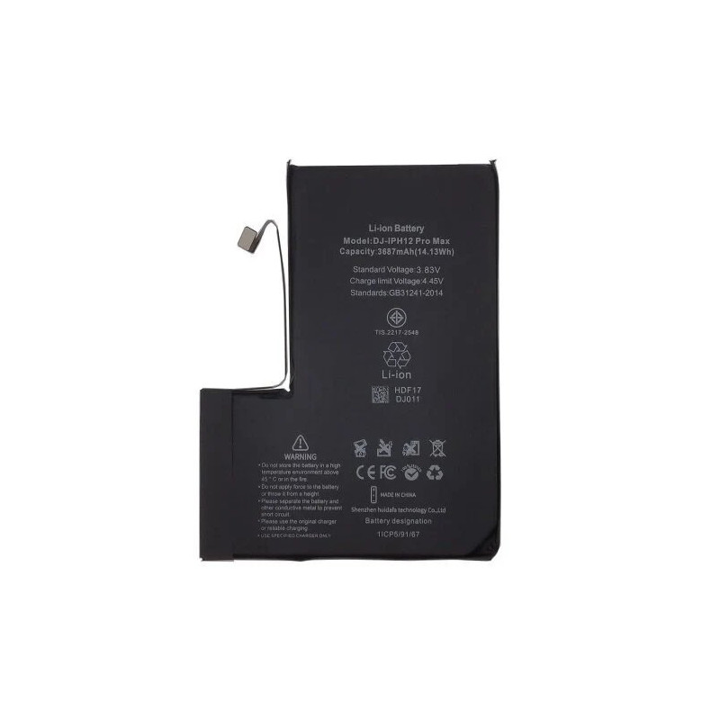 Apple replacement battery for iPhone 12 Pro Max (3.85V, 3687mAh, 14.13Wh)